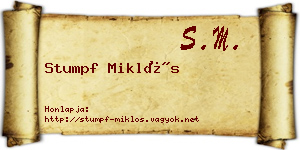 Stumpf Miklós névjegykártya