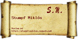 Stumpf Miklós névjegykártya