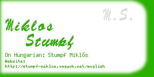 miklos stumpf business card